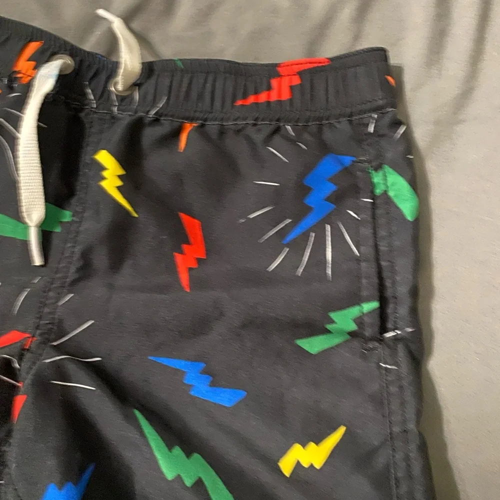 Hanna Andersson Boys 4 Swim Trunks Lightening Bolts Multicolor Shorts Vacation